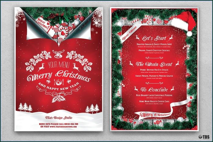 Christmas Menu Flyer Template Christmas Menu Flyer Template