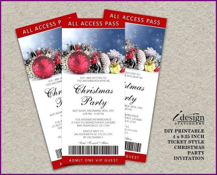 Christmas Party Ticket Template Free Download Christmas Party Ticket Template Free Download