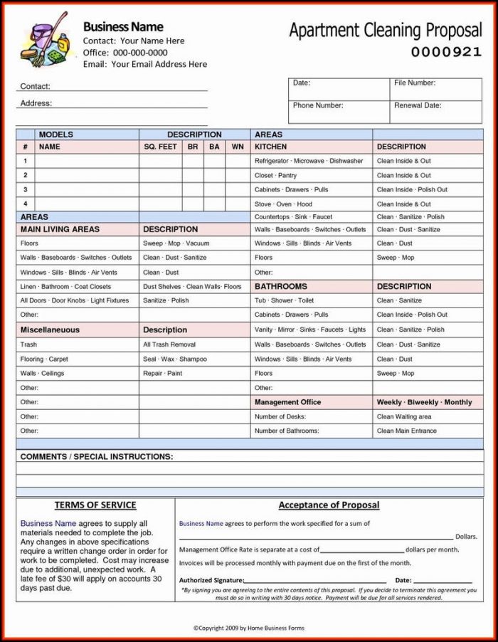 Commercial Cleaning Bid Template Commercial Cleaning Bid Template