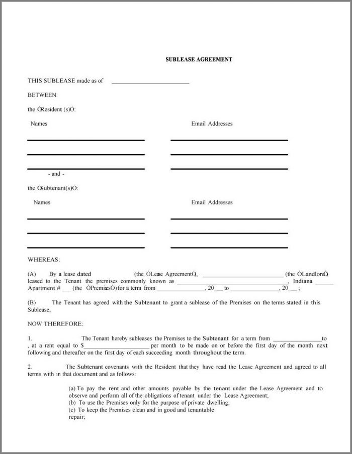 Commercial Sublease Agreement Template Commercial Sublease Agreement Template