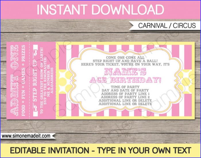 Concert Ticket Invitation Template Free Concert Ticket Invitation Template Free