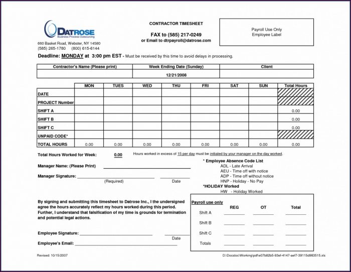 Construction Timesheet Template Excel Construction Timesheet Template Excel