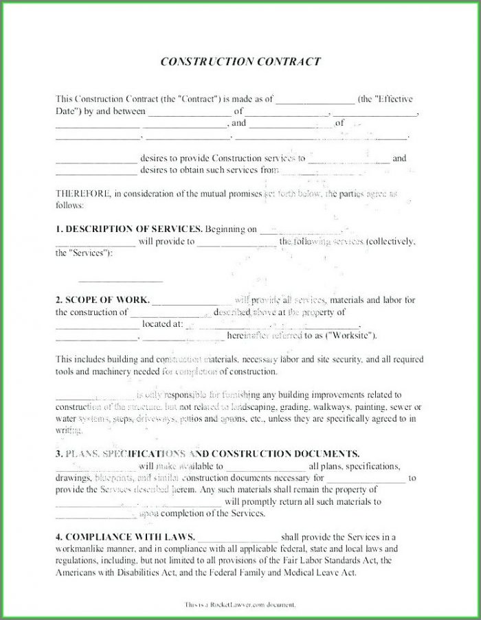 Construction Work Residential Construction Contract Template Construction Work Residential Construction Contract Template