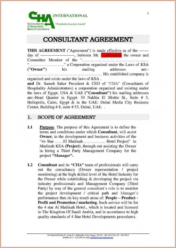 Consulting Contract Template Word Consulting Contract Template Word