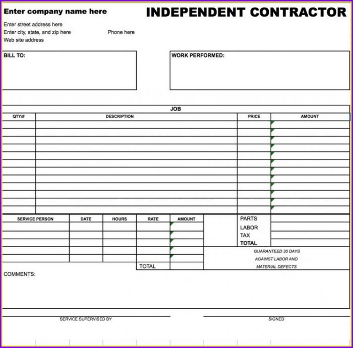 Contractor Invoice Template Pdf Contractor Invoice Template Pdf