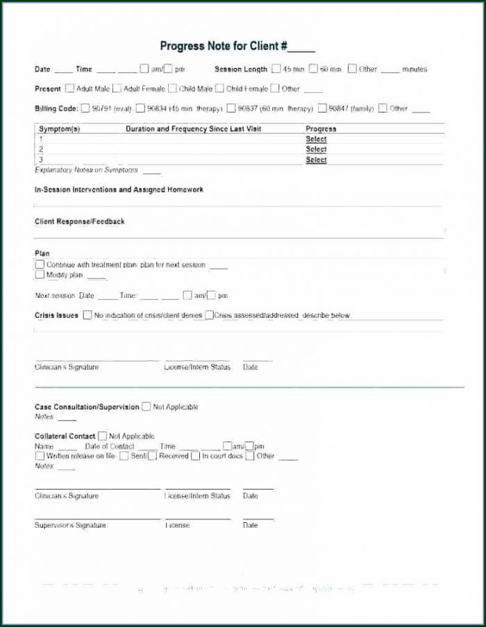 Counseling Case Notes Template Counseling Case Notes Template
