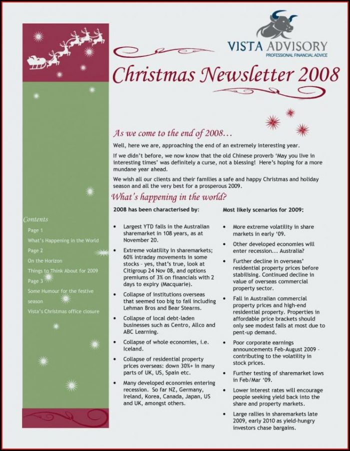 Creative Christmas Newsletter Templates Creative Christmas Newsletter Templates