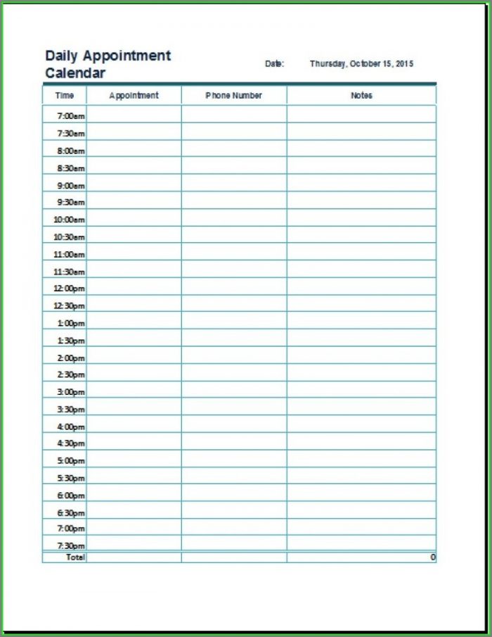 Daily Appointment Calendar Template 2019 Daily Appointment Calendar Template 2019