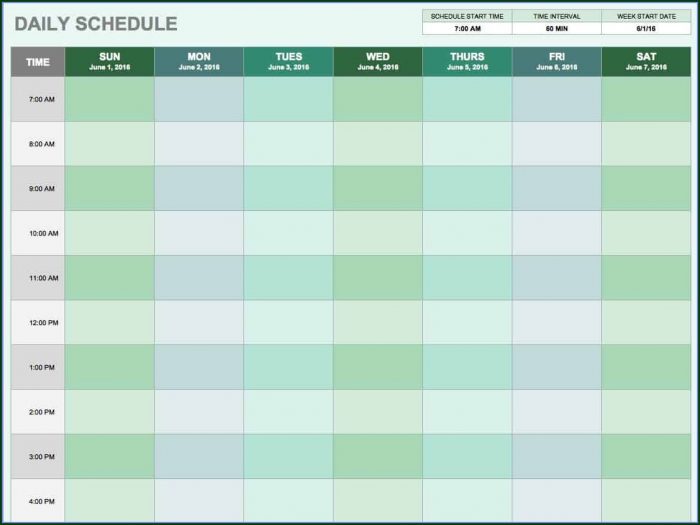 Daily Excel Appointment Schedule Template Daily Excel Appointment Schedule Template
