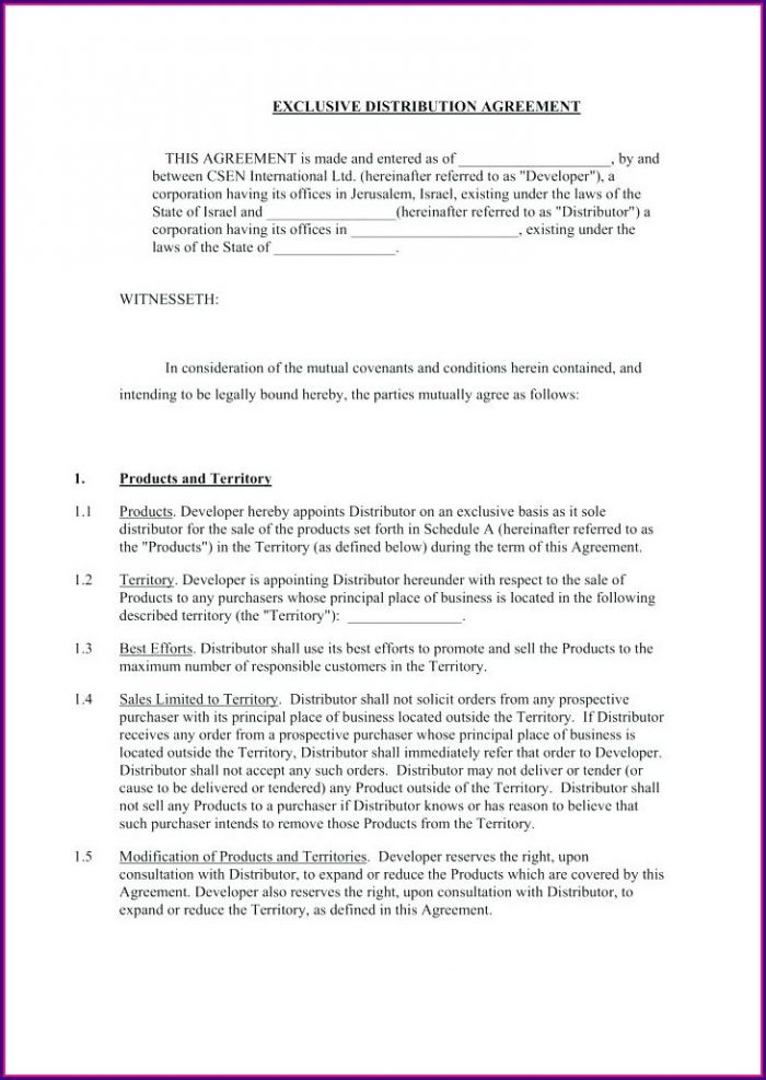 Distribution Agreement Template Free Australia Distribution Agreement Template Free Australia