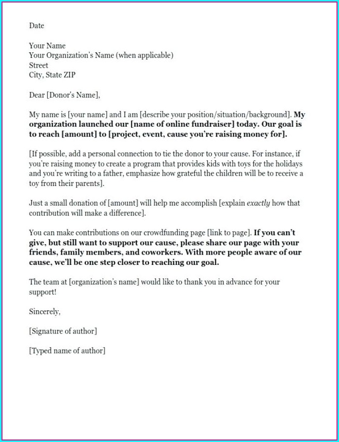 Donation Letter Template For Fundraiser Donation Letter Template For Fundraiser