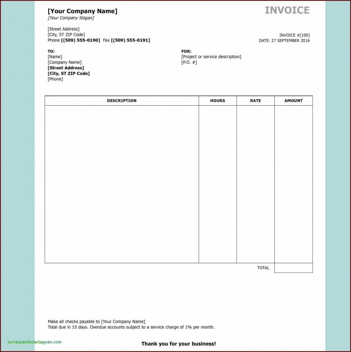 Download Blank Invoice Template Download Blank Invoice Template