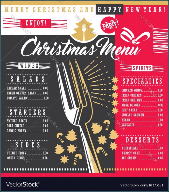 Downloadable Christmas Menu Design Templates Free Downloadable Christmas Menu Design Templates Free