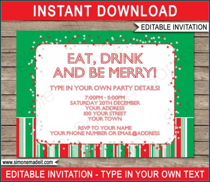 Downloadable Editable Free Christmas Party Invitation Templates Downloadable Editable Free Christmas Party Invitation Templates