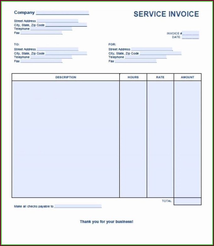 Downloadable Free Printable Service Invoice Template Downloadable Free Printable Service Invoice Template