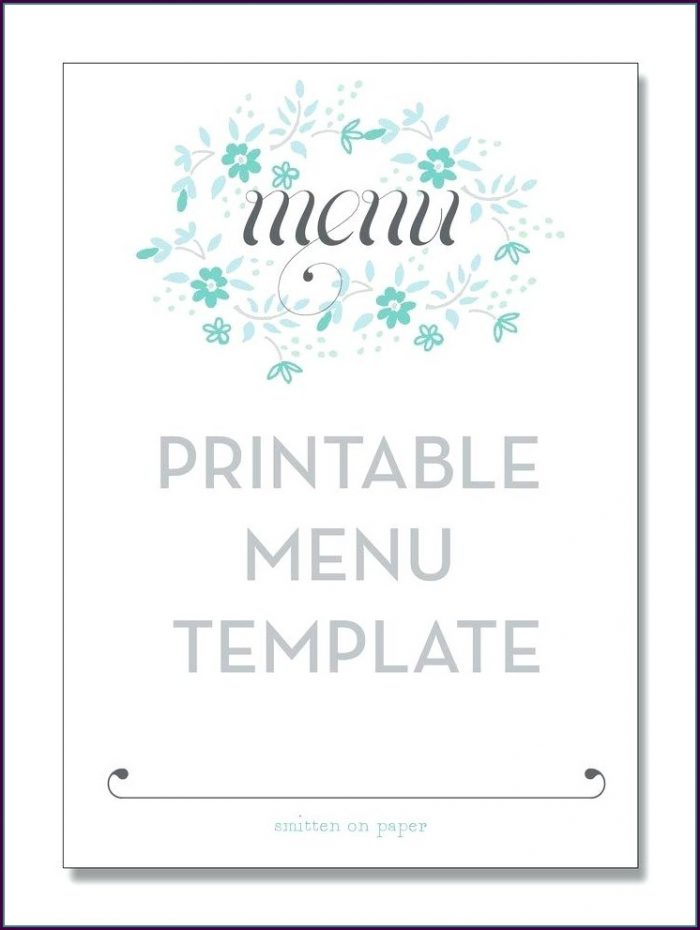 Downloadable Free Printable Wedding Menu Template Downloadable Free Printable Wedding Menu Template