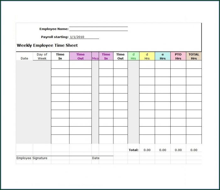 Downloadable Free Printable Weekly Timesheet Template Downloadable Free Printable Weekly Timesheet Template