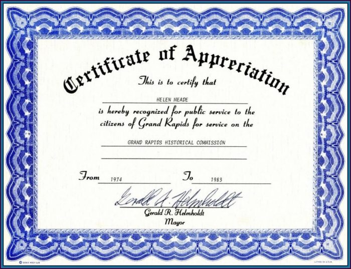 Employee Certificate Of Appreciation Template Word Employee Certificate Of Appreciation Template Word