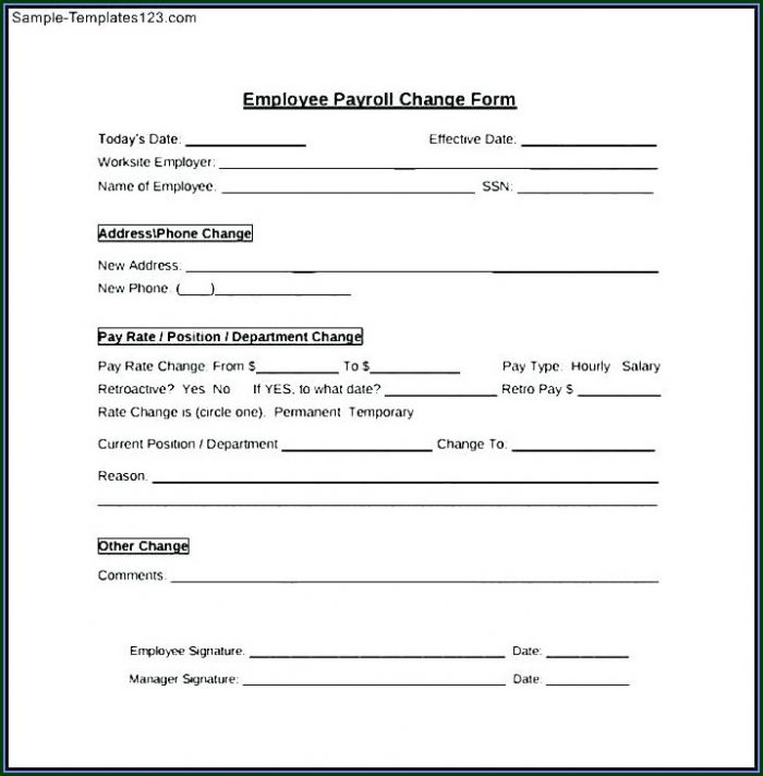 Employee Payroll Forms Template Employee Payroll Forms Template