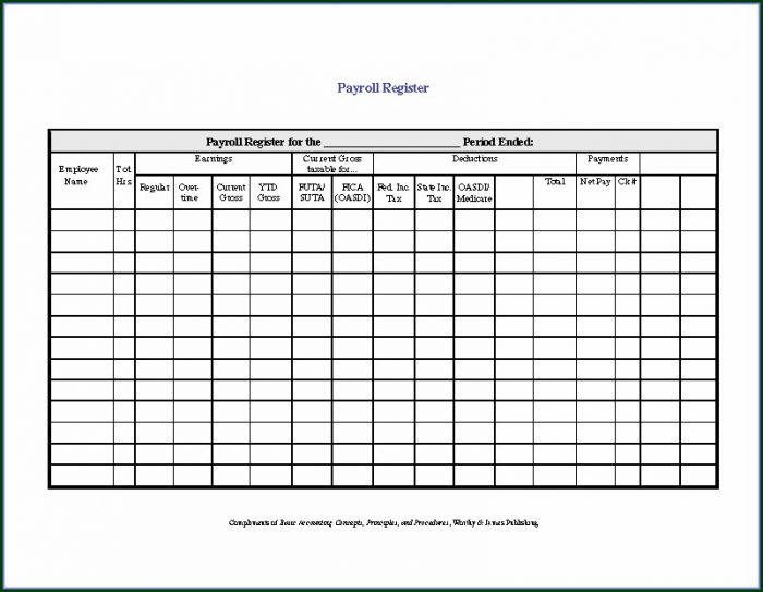 Employee Payroll Template Employee Payroll Template