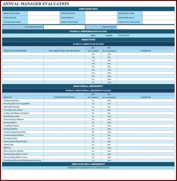 Employee Self Evaluation Template Free Employee Self Evaluation Template Free