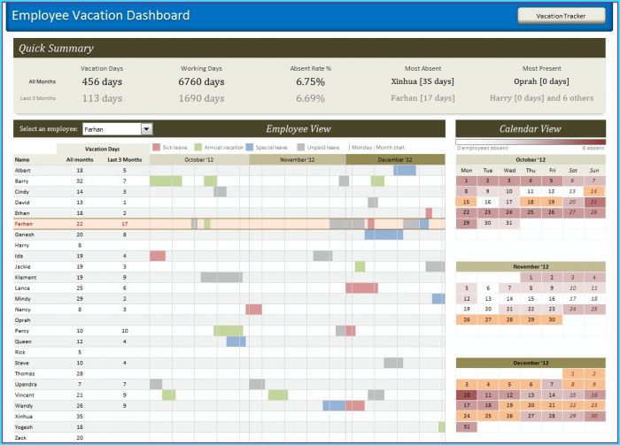 Employee Vacation Tracker Template Employee Vacation Tracker Template