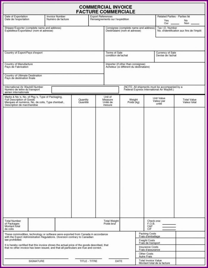 Excel Commercial Invoice Template Uk Excel Commercial Invoice Template Uk