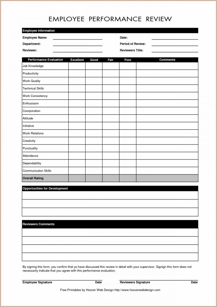 Excel Employee Performance Review Template Excel Employee Performance Review Template