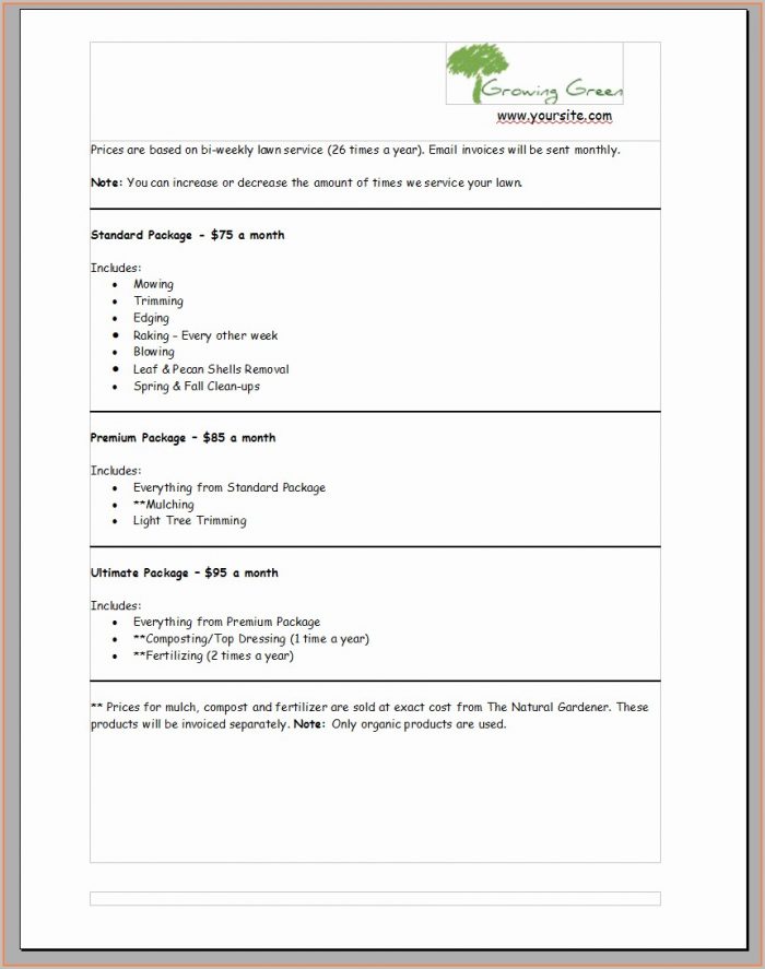Excel Landscaping Quote Template Excel Landscaping Quote Template