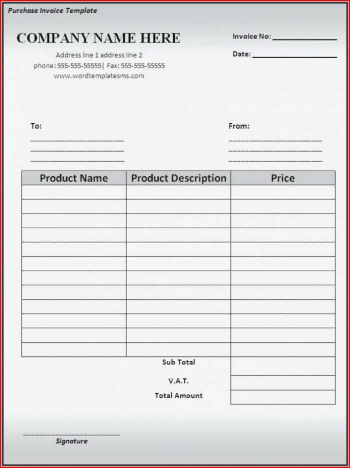 Fill In Blank Free Printable Invoice Templates Fill In Blank Free Printable Invoice Templates
