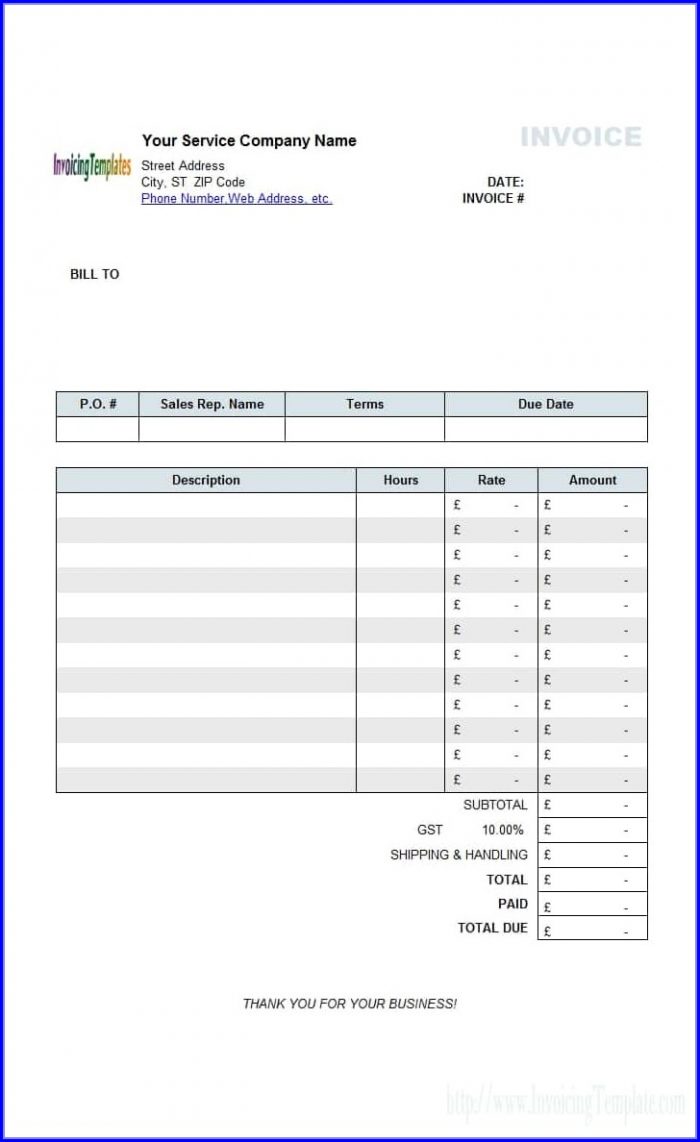 Fillable Invoice Template Fillable Invoice Template