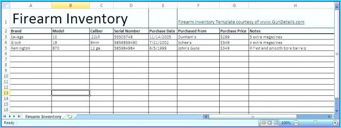Firearms Record Book Template Firearms Record Book Template
