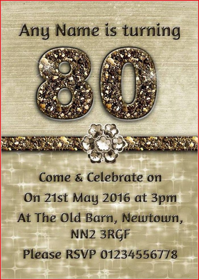 Free 80th Birthday Party Invitation Templates Free 80th Birthday Party Invitation Templates