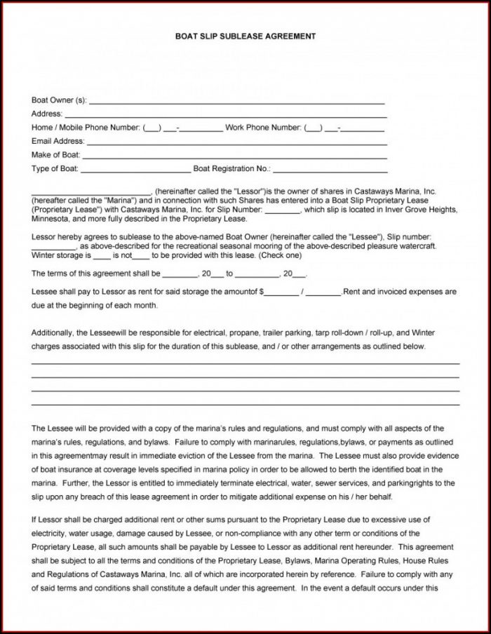 Free Commercial Sublease Agreement Template Free Commercial Sublease Agreement Template