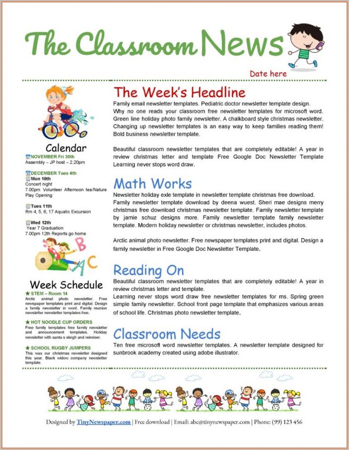 Free Community Newsletter Templates Free Community Newsletter Templates