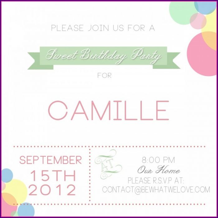 Free Email Birthday Party Invitation Templates Free Email Birthday Party Invitation Templates