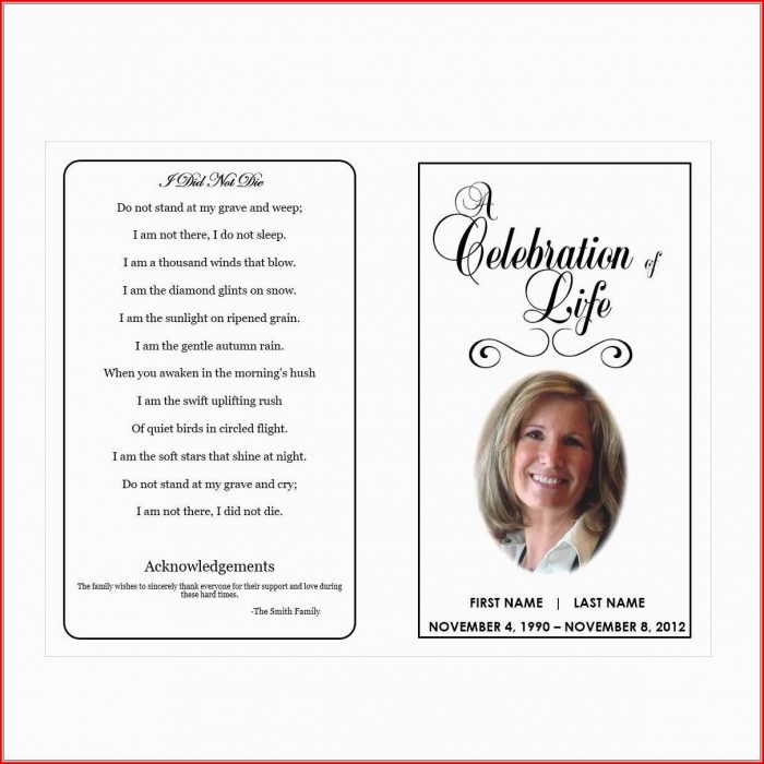 Free Funeral Card Templates Free Funeral Card Templates