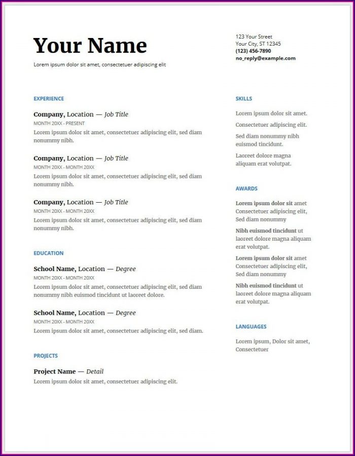 Free High School Resume Template Google Docs Free High School Resume Template Google Docs