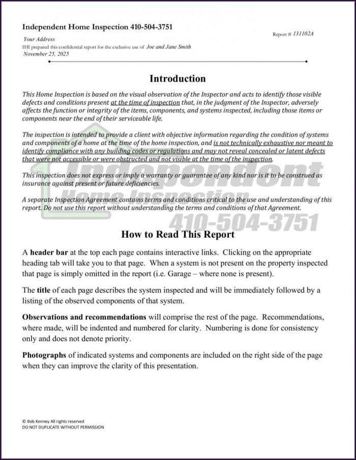 Free Home Inspection Report Template Pdf Free Home Inspection Report Template Pdf