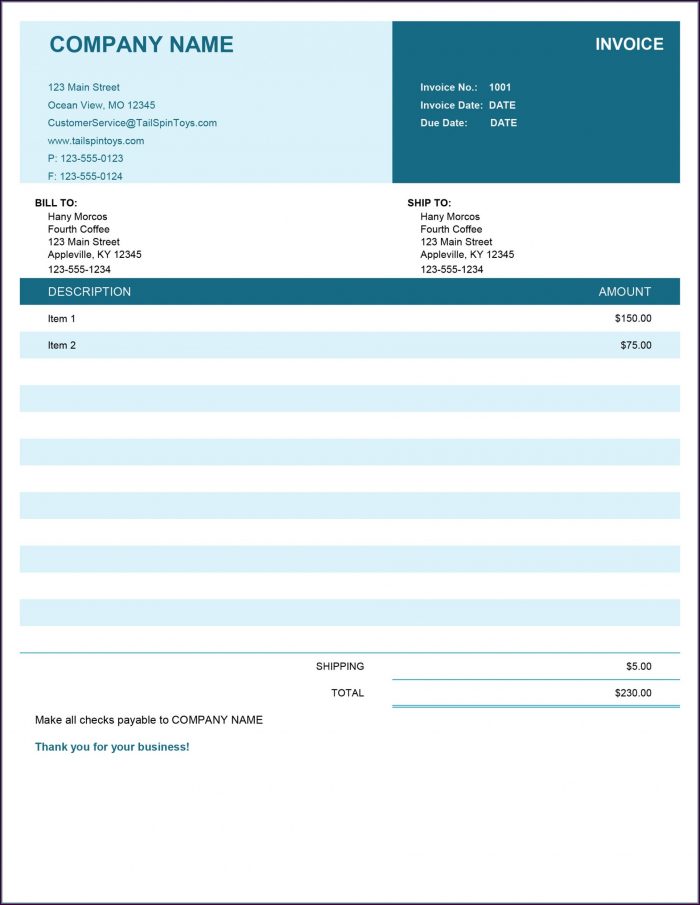 Free Invoice Template Open Office Free Invoice Template Open Office