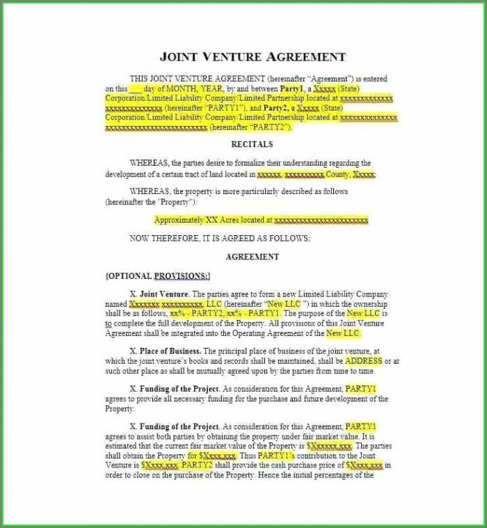 Free Joint Venture Agreement Template South Africa Free Joint Venture Agreement Template South Africa