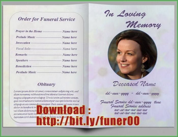 Free Memorial Program Template Free Memorial Program Template