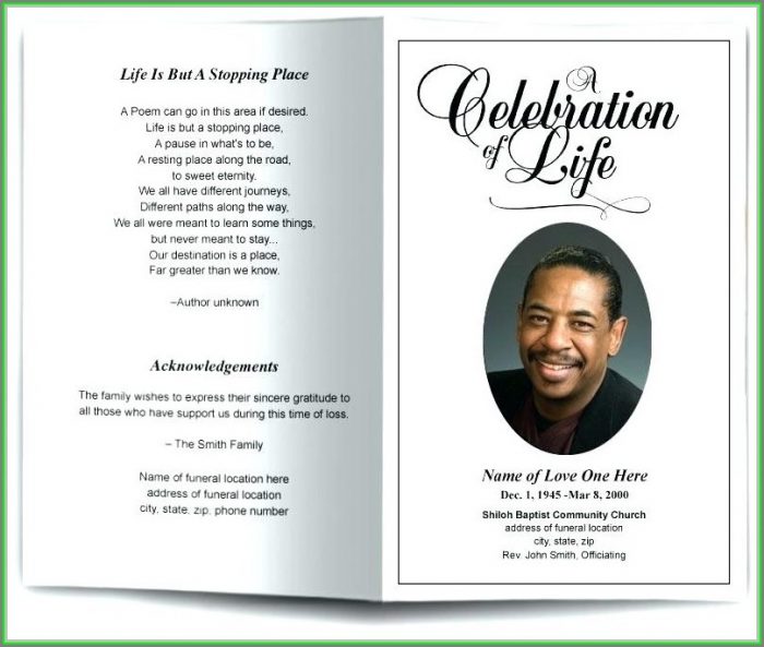 Free Memorial Program Template Word Free Memorial Program Template Word