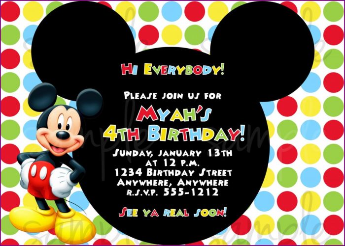 Free Mickey Mouse Birthday Invitation Templates Free Mickey Mouse Birthday Invitation Templates
