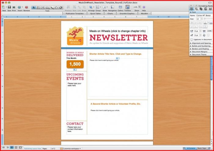 Free Newsletter Templates For Word 2010 Free Newsletter Templates For Word 2010