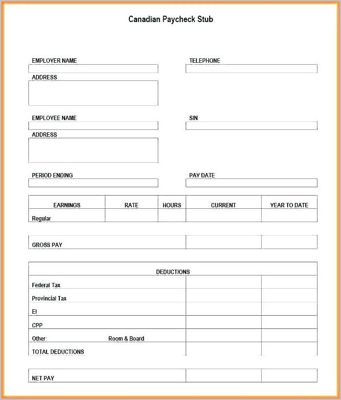 Free Payroll Check Stub Template Download Free Payroll Check Stub Template Download