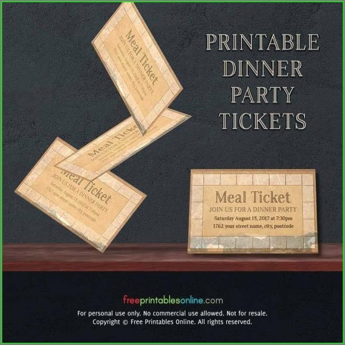 Free Printable Banquet Ticket Template Free Printable Banquet Ticket Template