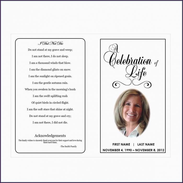 Free Printable Funeral Prayer Card Template Free Printable Funeral Prayer Card Template