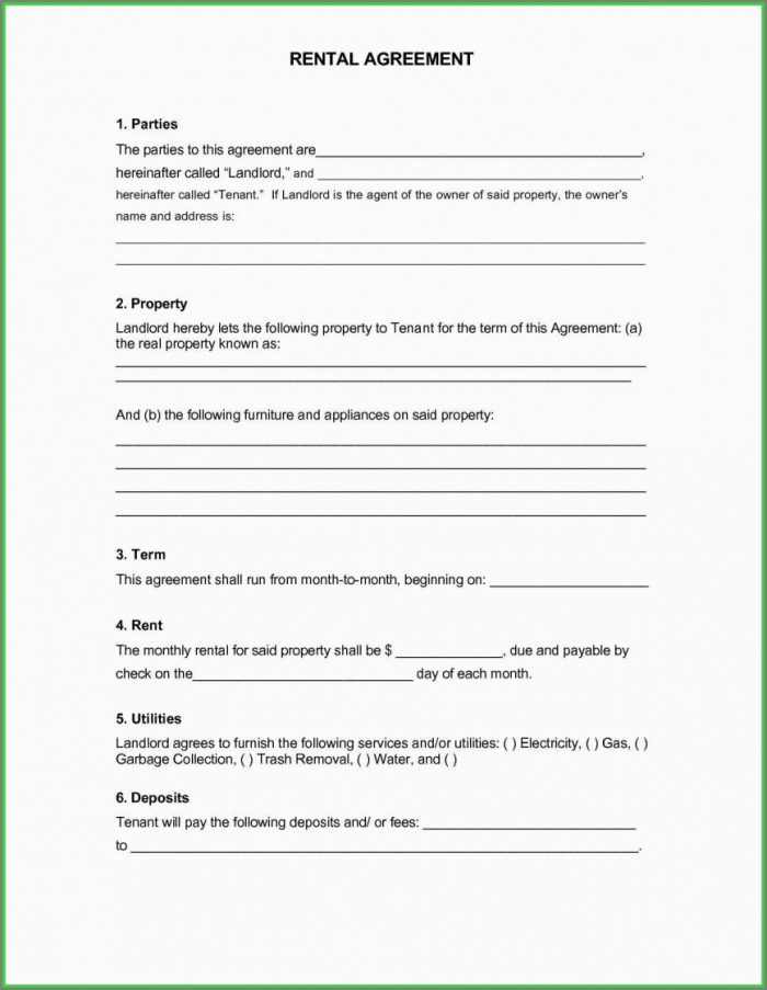 Free Printable Rental Agreement Template Free Printable Rental Agreement Template
