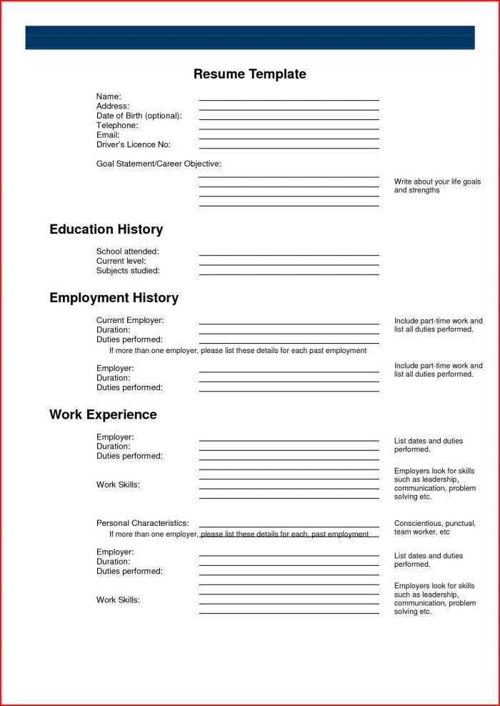 Free Printable Resume Templates Online Free Printable Resume Templates Online